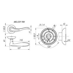 Ручка раздельная FUARO MELODY RM SN/CP-3 мат.никель/хром /23655/