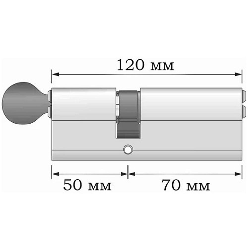Цилиндровый механизм с вертушкой APECS SM-120 (50C/70)-C NI никель