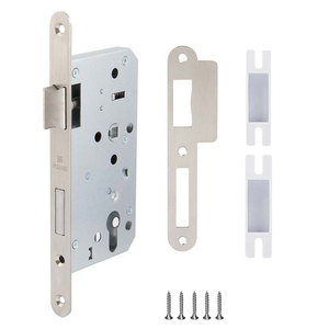 Замок врезной FUARO (INOX) под цилиндр, бексет 55, лицевая 20, м/о 72 мм /45011/