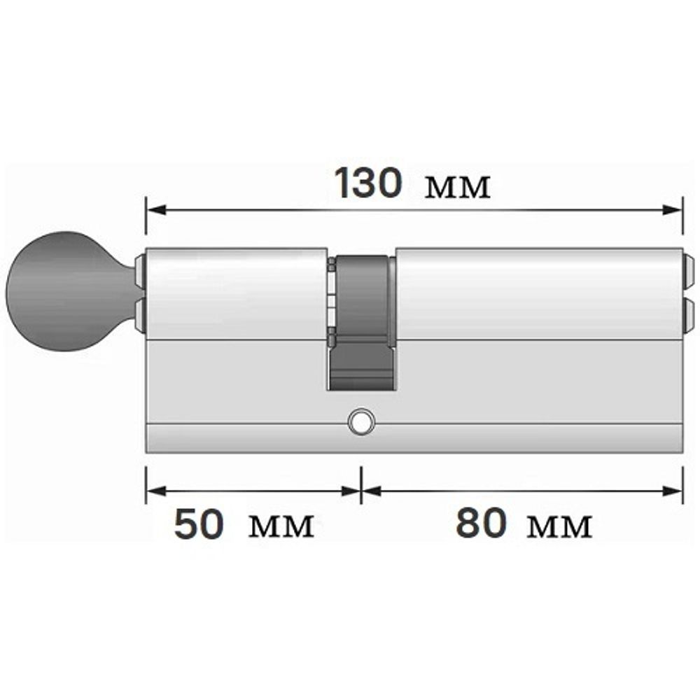 Цилиндровый механизм с вертушкой APECS SM-130 (50C/80)-C NI никель