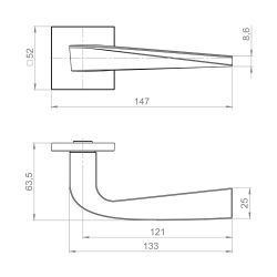 Ручка раздельная FUARO SPIRAL ZL BL-24 черный /60739/