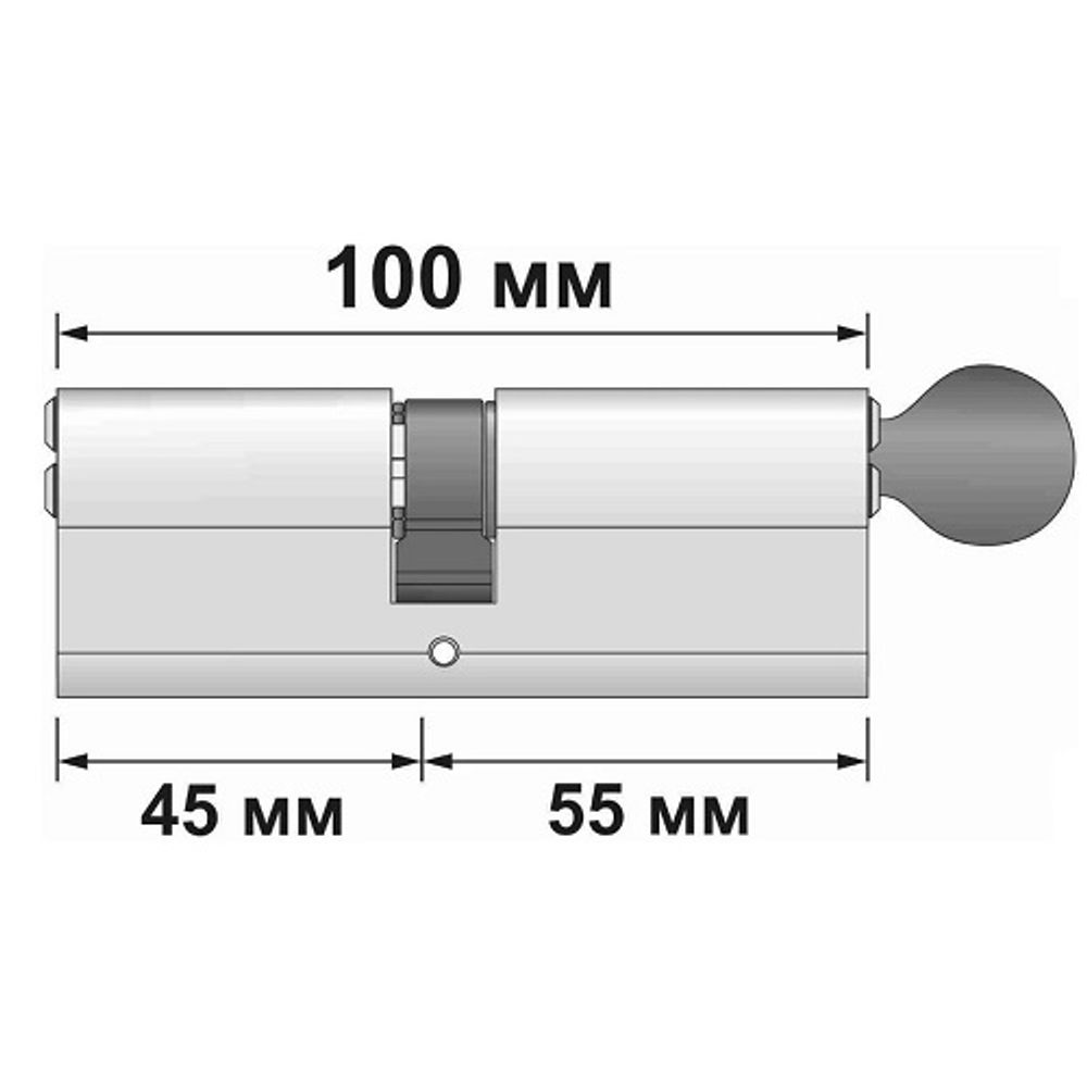 Цилиндровый механизм с вертушкой PUNTO Z402/100 mm (40+10+50) CP хром 5кл. /36185/
