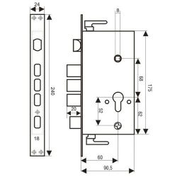 Замок врезной АЛЛЮР ЗВ1-09АТМ-R автомат (правый)