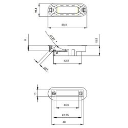 Защёлка врезная магнитная Code Deco 5300-MC-WC CRS сатин.хром