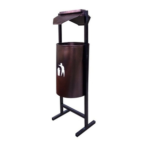 Урна круглая с пепельницей (бордовая)