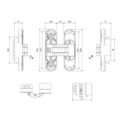 Петля скрытой установки AGB ECLIPSE 2.2 E30200.85.93 (черный) /60243/ (1 шт)