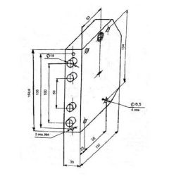 Замок накладной ЗГС-05 "Гродно" 3кл. (тяги) ПРАВЫЙ
