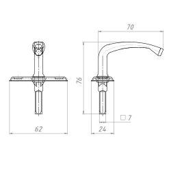 Ручка завертки врезной КУНГУР Р1 цинк (1 шт)