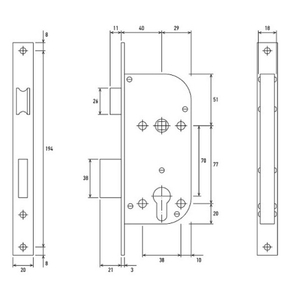 Замок врезной с ручками PALLADIUM ЗВ-1706 AB/CP бронза/хром