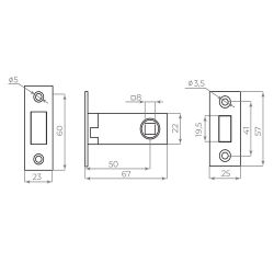 Защелка врезная магнитная AJAX MAGNLN50-8 GP золото /49683/