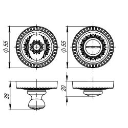 Ручка поворотная ARMADILLO WC-BOLT BK6/CL OB-13 антич.бронза /28707/