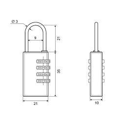 Замок навесной PALLADIUM 401B-20