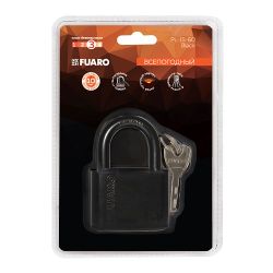 Замок навесной FUARO PL-15-60 Black диск. 4 кл. БЛИСТЕР /42281/