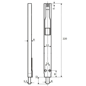 Шпингалет дверной WDP 8 мм белый Р