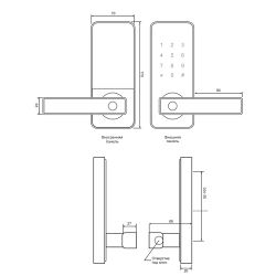 Замок электронный APECS X-Code H11B-(lock 72/50)-NIS/BL