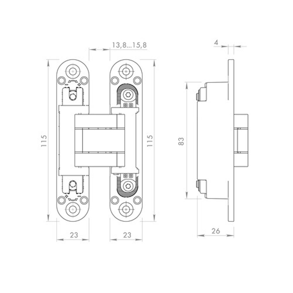 Петля скрытой установки ARMADILLO U3D3000.VPG (AGB Eclipse 3.0) FSG флор. золото /49215/ (1шт)