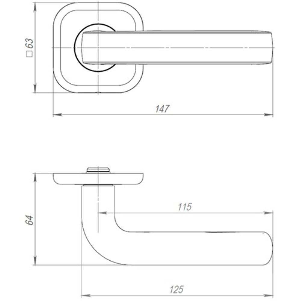 Ручка раздельная AJAX TORO JK BL-24 черный, квадрат 170мм /62353/