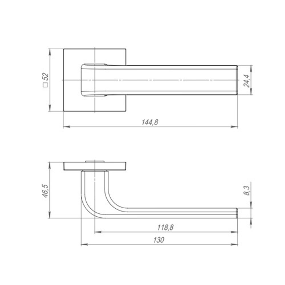 Ручка раздельная AJAX FLEX JS CP-8 хром /48239/