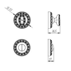Ручка поворотная PUNTO BK6 MT SG/GP-4 мат.золото/золото /39607/