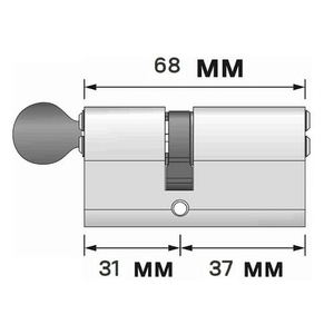 Цилиндровый механизм с вертушкой APECS SM-68 (31C/37)-C NI никель