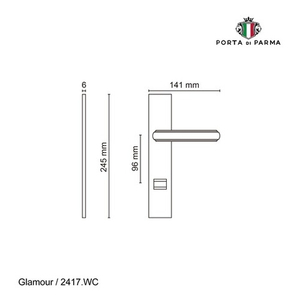 Ручка на планке PORTA DI PARMA Glamour WC SN мат. никель