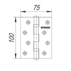 Петля дверная универсальная FUARO 2BB 100x75x2,5 AB бронза /18807/ (1 шт)