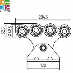 Опора роликовая (полимерные ролики). Для ворот до 300 кг. Light SGN.01.140
