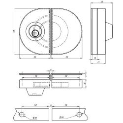 Замок с ответной частью на стекло 122-027A SS нержавейка