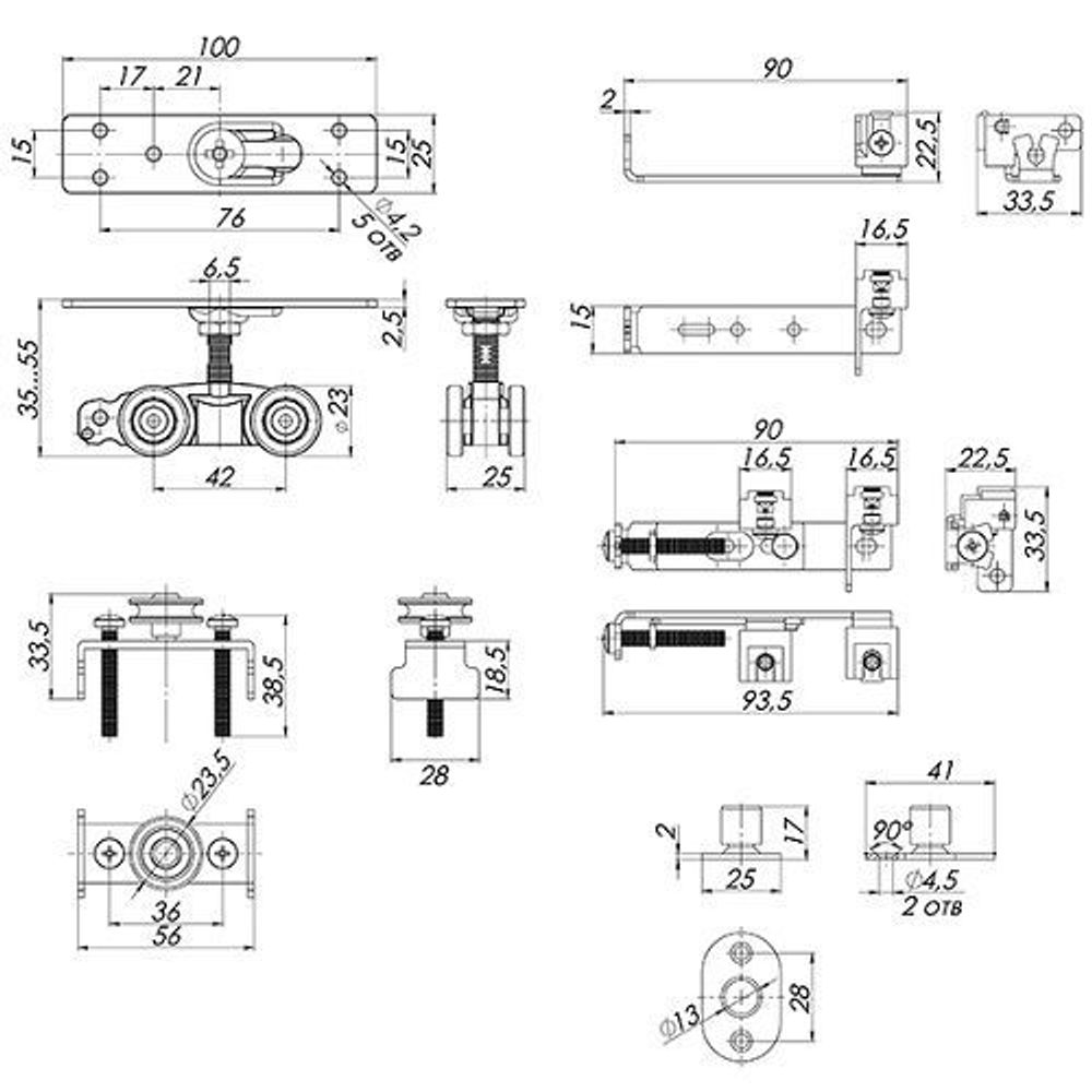 Комплект для синхронного открывания дверей ARMADILLO Comfort - PRO SET 4 /38991/