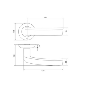 Ручка раздельная VETTORE R07.033 SN/CP мат.никель/хром