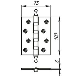 Петля универсальная ARMADILLO 500-A4 100x75x3 GP золото /13943/ (1 шт)