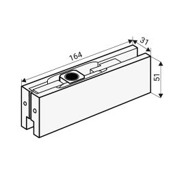 Фитинг верхний NOTEDO FS-F20 SSS (AISI 304) для стеклянных дверей толщиной 10-12 мм