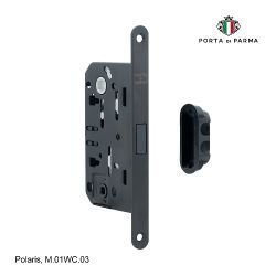 Замок врезной магнитный под фиксатор PORTA DI PARMA Polaris BL черный