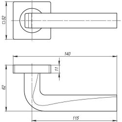 Ручка раздельная ARMADILLO KEA SQ001-21MWSC-33 Итальянский тисненый /42361/