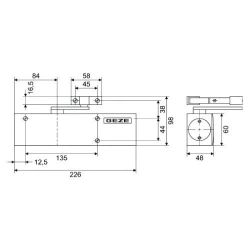 Доводчик дверной GEZE 2000 серый без тяги