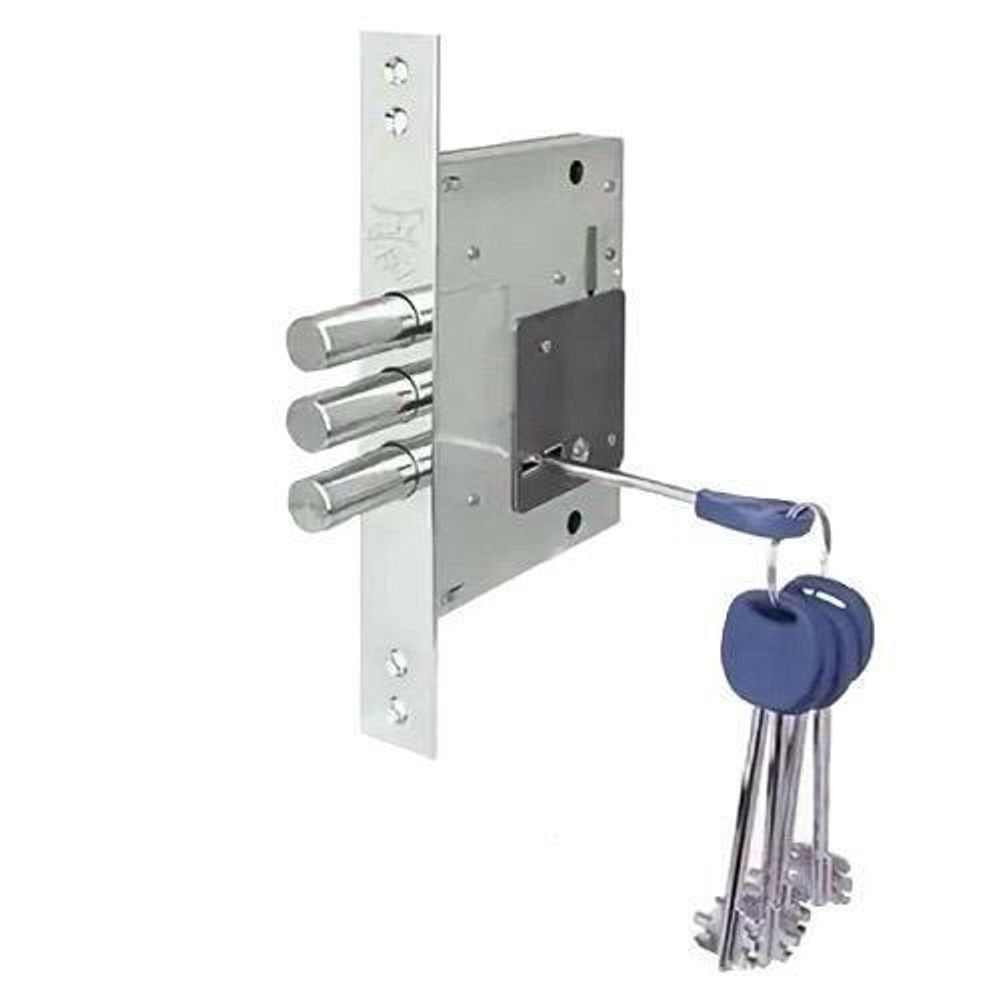 Замок врезной сувальдный KALE KILIT 257/L (ключ 75мм) 5кл.