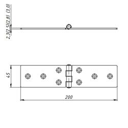 Петля карточная КУНГУР 200х45 S=2.8мм цинк (40) (1 шт)
