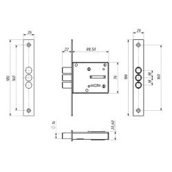 Замок врезной БИФ 0010х3