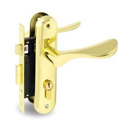 Замок врезной с ручками PALLADIUM ЗВ-AL 1618 GP золото