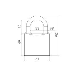 Замок навесной PUNTO PK-0163 3 кл. /59111/