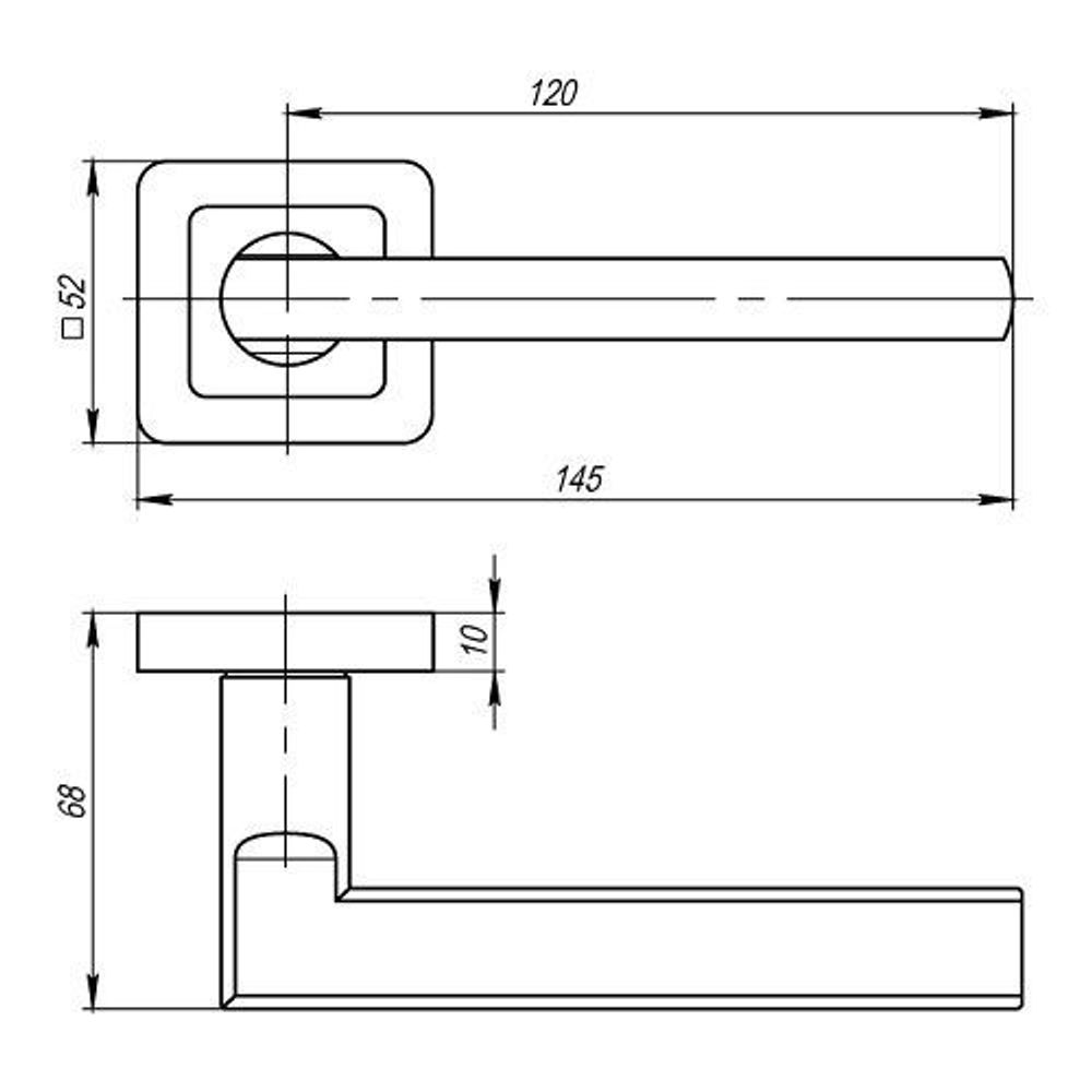 Ручка раздельная PUNTO PLUTON QR GR/CP-23 графит/хром /37013/