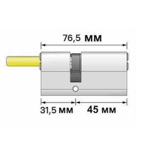 Цилиндровый механизм RAV BARIACH MARS 76,5 мм, 45Х31,5 шток, 5кл, никель (Израиль)