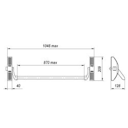 Ручка-штанга нажимная с защёлкой FUARO 1700В для антипаники накладной /41409/