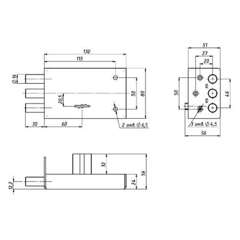 Замок накладной СЕНАТ ЗНС-5 "Соболь" 5кл.