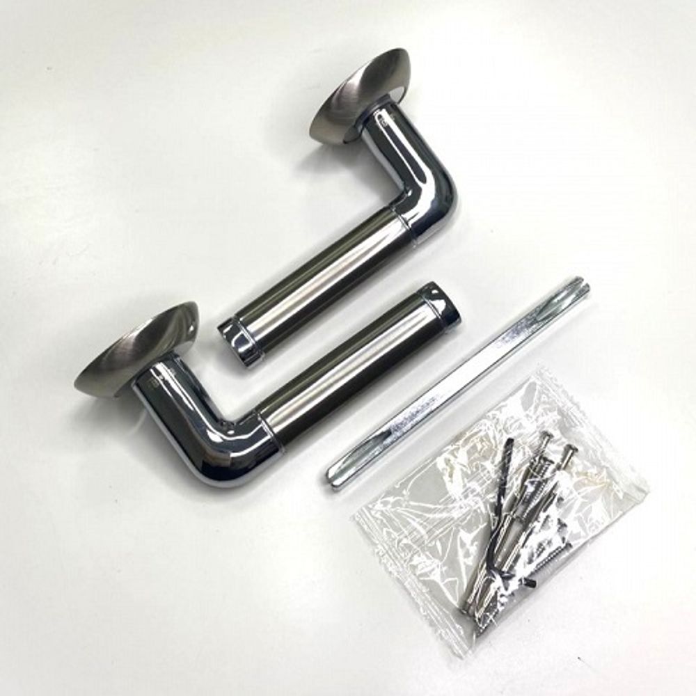 Ручка раздельная BASARA R07.055 SN/CP мат.никель/хром (квадрат 110)