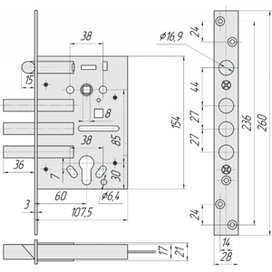 Корпус замка КРИТ-М ЗВ-7РМ-006 Лб золото