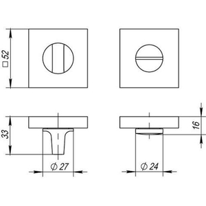 Ручка поворотная FUARO BK6 DM CP-8 хром /33049/