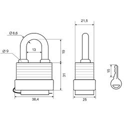 Замок навесной PALLADIUM 905WP-30