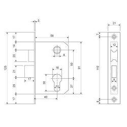 Замок врезной Locker 11526 SN/CP-ET