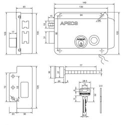 Замок электромеханический APECS ERL-2369-BLM-R